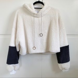 Cropped Fuzzy Hoodie
